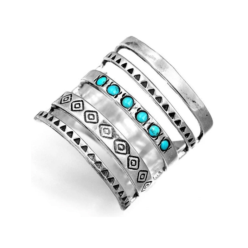 Openwork Carved Turquoise Ring