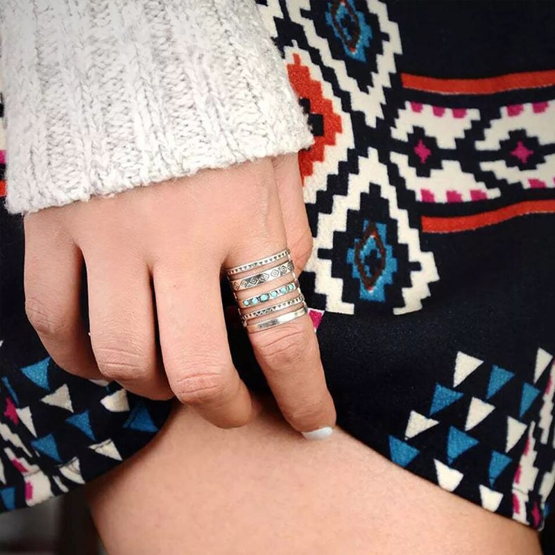 Openwork Carved Turquoise Ring